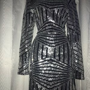 Party cocktail Sliver Sequin Dress